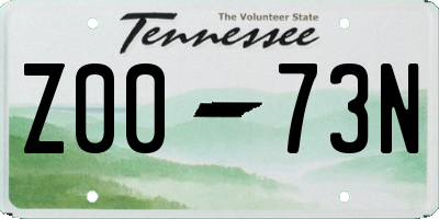TN license plate Z0073N