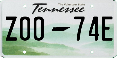 TN license plate Z0074E