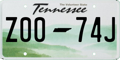 TN license plate Z0074J