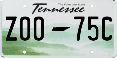 TN license plate Z0075C