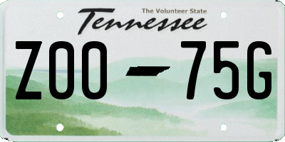 TN license plate Z0075G