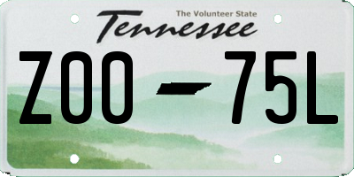 TN license plate Z0075L