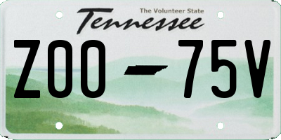 TN license plate Z0075V