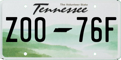 TN license plate Z0076F