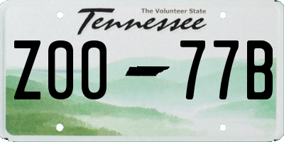 TN license plate Z0077B