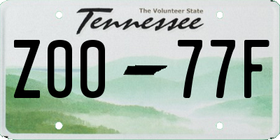 TN license plate Z0077F