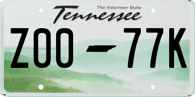 TN license plate Z0077K