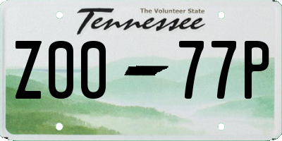 TN license plate Z0077P