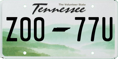 TN license plate Z0077U
