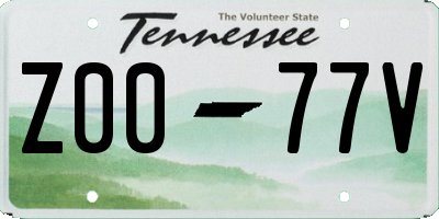 TN license plate Z0077V