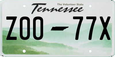 TN license plate Z0077X