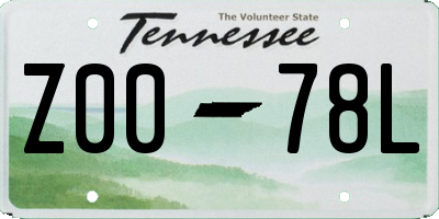 TN license plate Z0078L