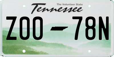 TN license plate Z0078N