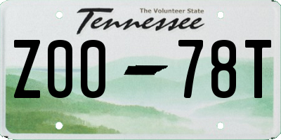 TN license plate Z0078T