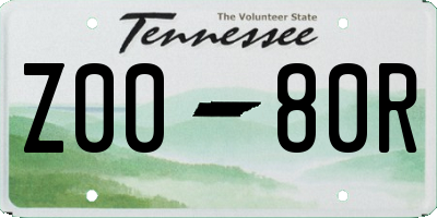 TN license plate Z0080R