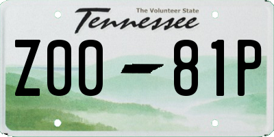 TN license plate Z0081P
