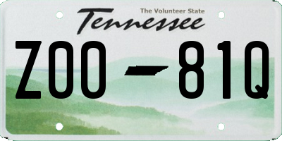 TN license plate Z0081Q