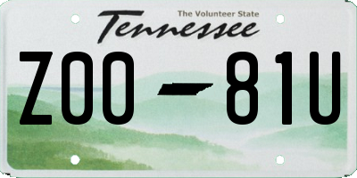 TN license plate Z0081U