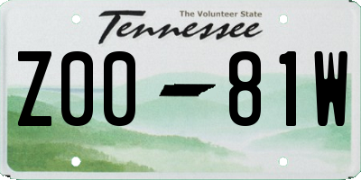 TN license plate Z0081W