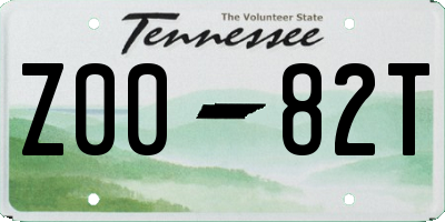 TN license plate Z0082T