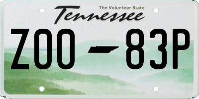 TN license plate Z0083P
