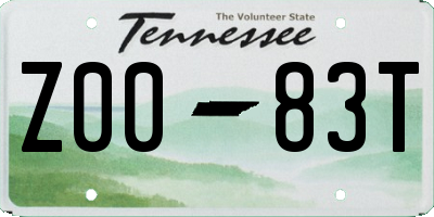 TN license plate Z0083T