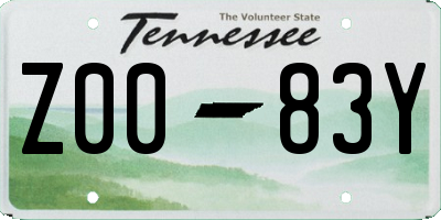 TN license plate Z0083Y