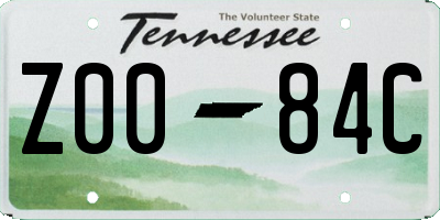 TN license plate Z0084C