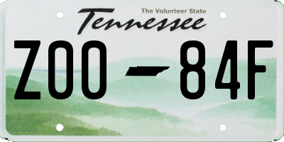 TN license plate Z0084F