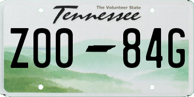 TN license plate Z0084G