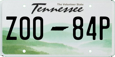 TN license plate Z0084P