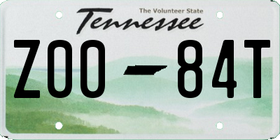TN license plate Z0084T