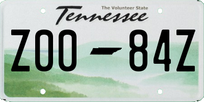 TN license plate Z0084Z