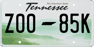 TN license plate Z0085K