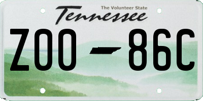TN license plate Z0086C
