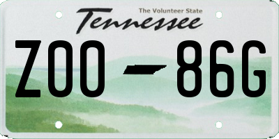 TN license plate Z0086G