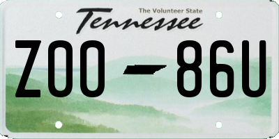 TN license plate Z0086U
