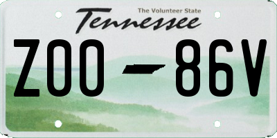 TN license plate Z0086V