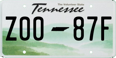 TN license plate Z0087F