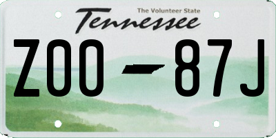 TN license plate Z0087J