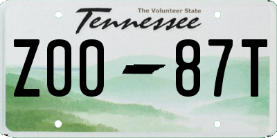 TN license plate Z0087T