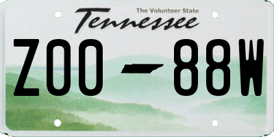 TN license plate Z0088W