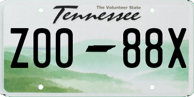 TN license plate Z0088X