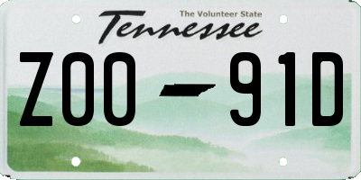 TN license plate Z0091D