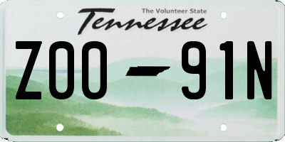 TN license plate Z0091N