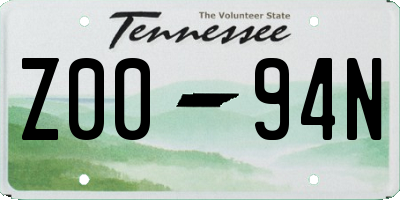 TN license plate Z0094N