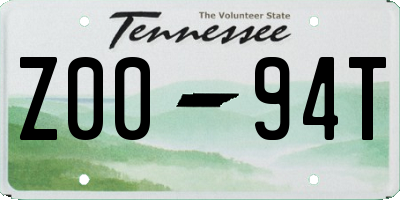 TN license plate Z0094T