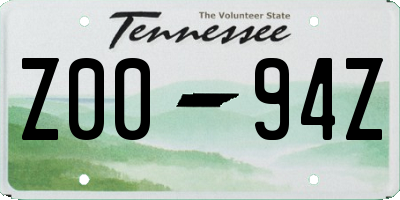 TN license plate Z0094Z