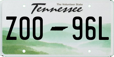 TN license plate Z0096L