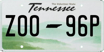 TN license plate Z0096P